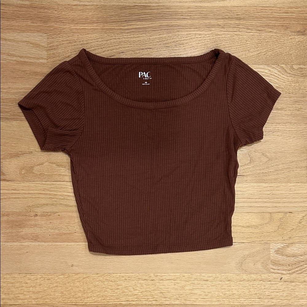 PacSun Chocolate Ribbed Crop Top
